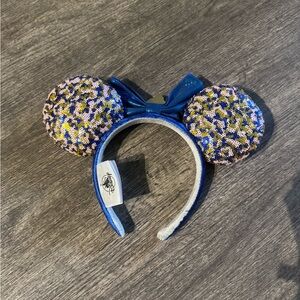 Disney Blue and Gold Sequin Mouse Ears Headband